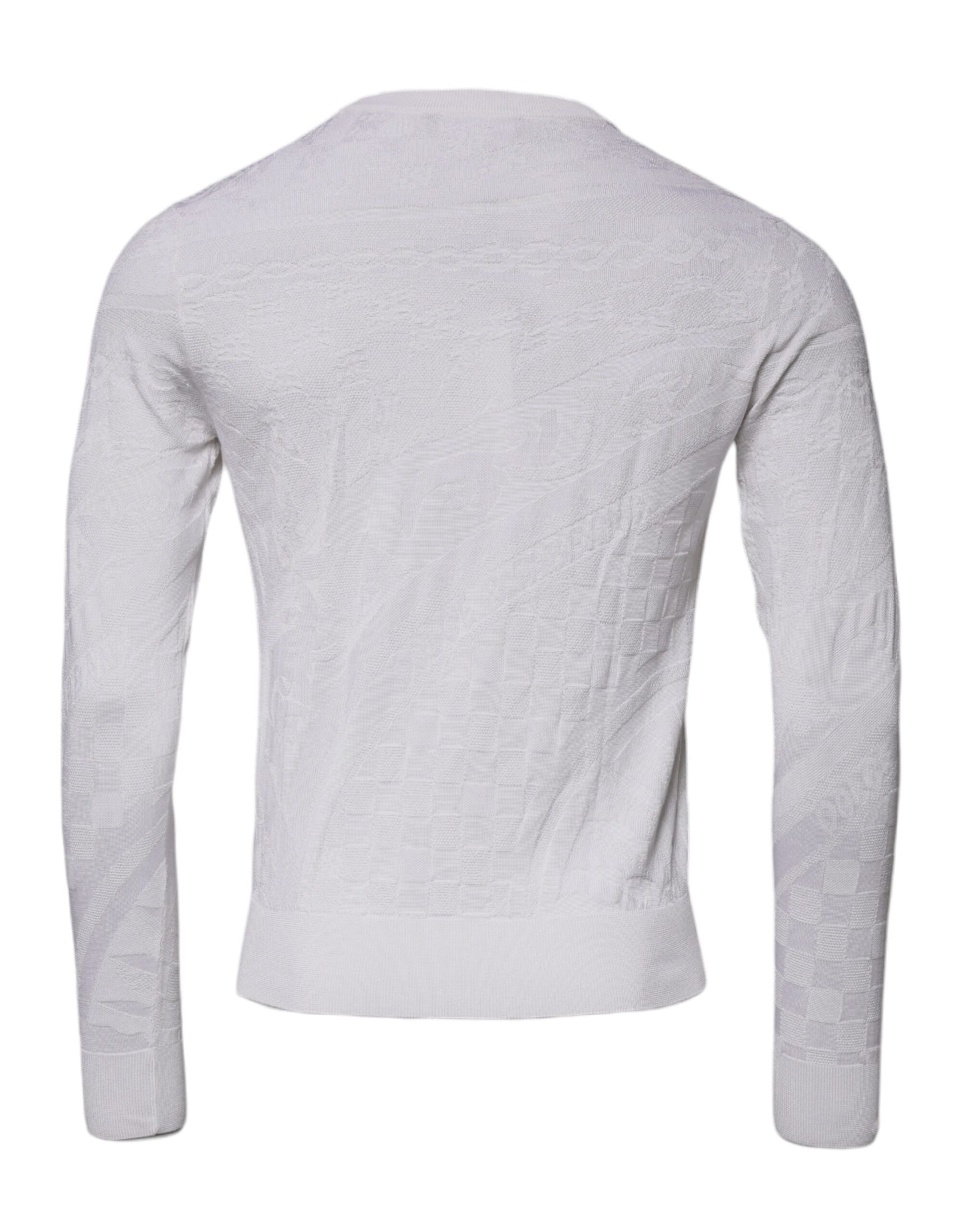 Pull ras-du-cou en soie blanche Dolce & Gabbana pour homme