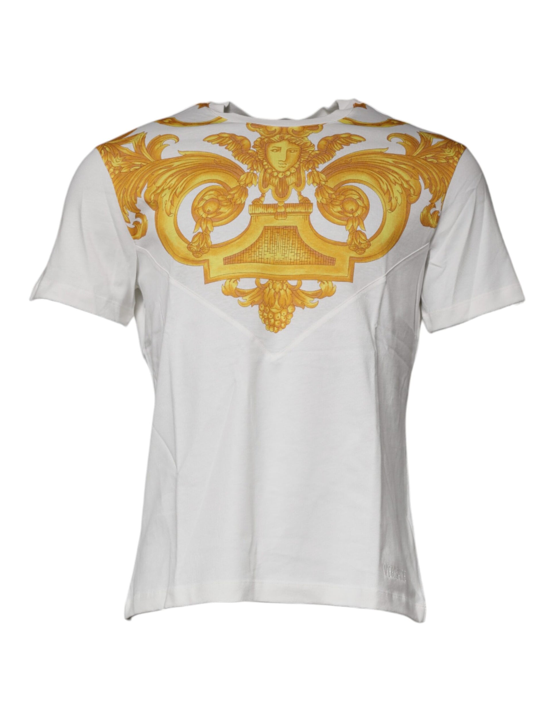 T-shirt en coton blanc à col rond et imprimé Méduse Versace