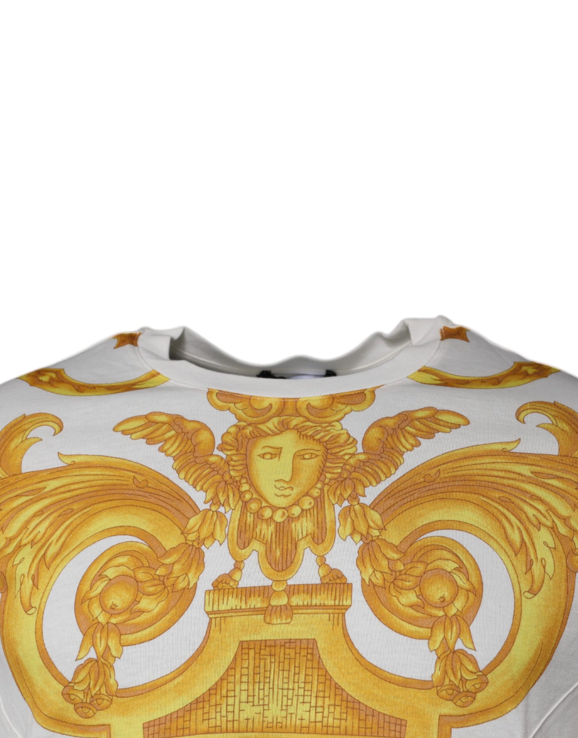 T-shirt en coton blanc à col rond et imprimé Méduse Versace