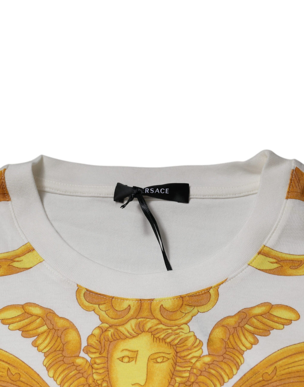 T-shirt en coton blanc à col rond et imprimé Méduse Versace