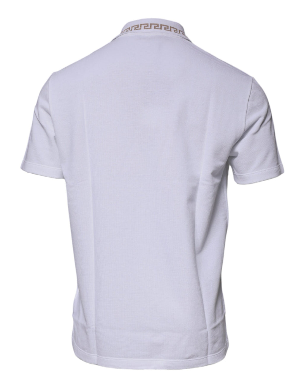 T-shirt homme polo col à manches courtes en viscose blanche Versace