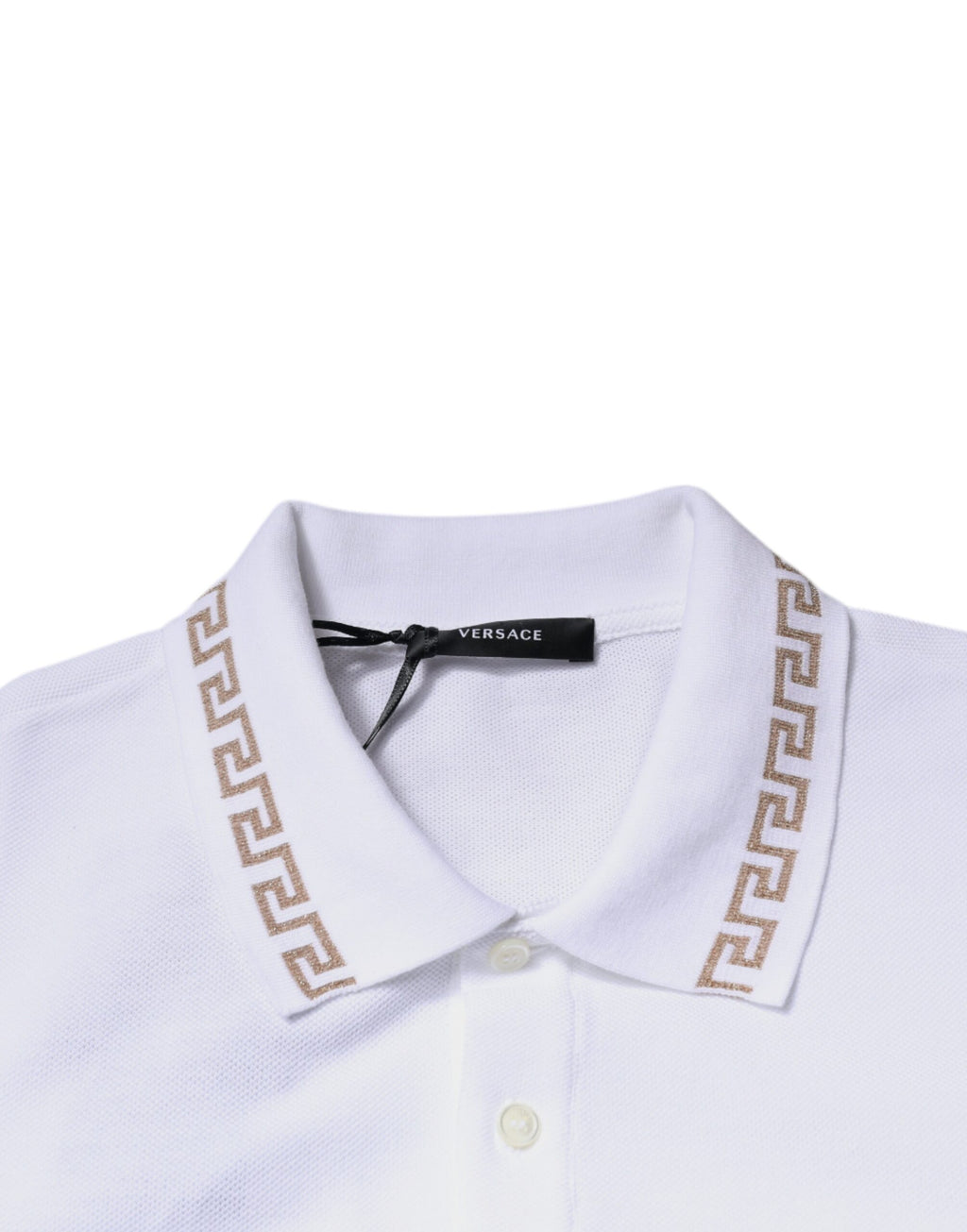 T-shirt homme polo col à manches courtes en viscose blanche Versace