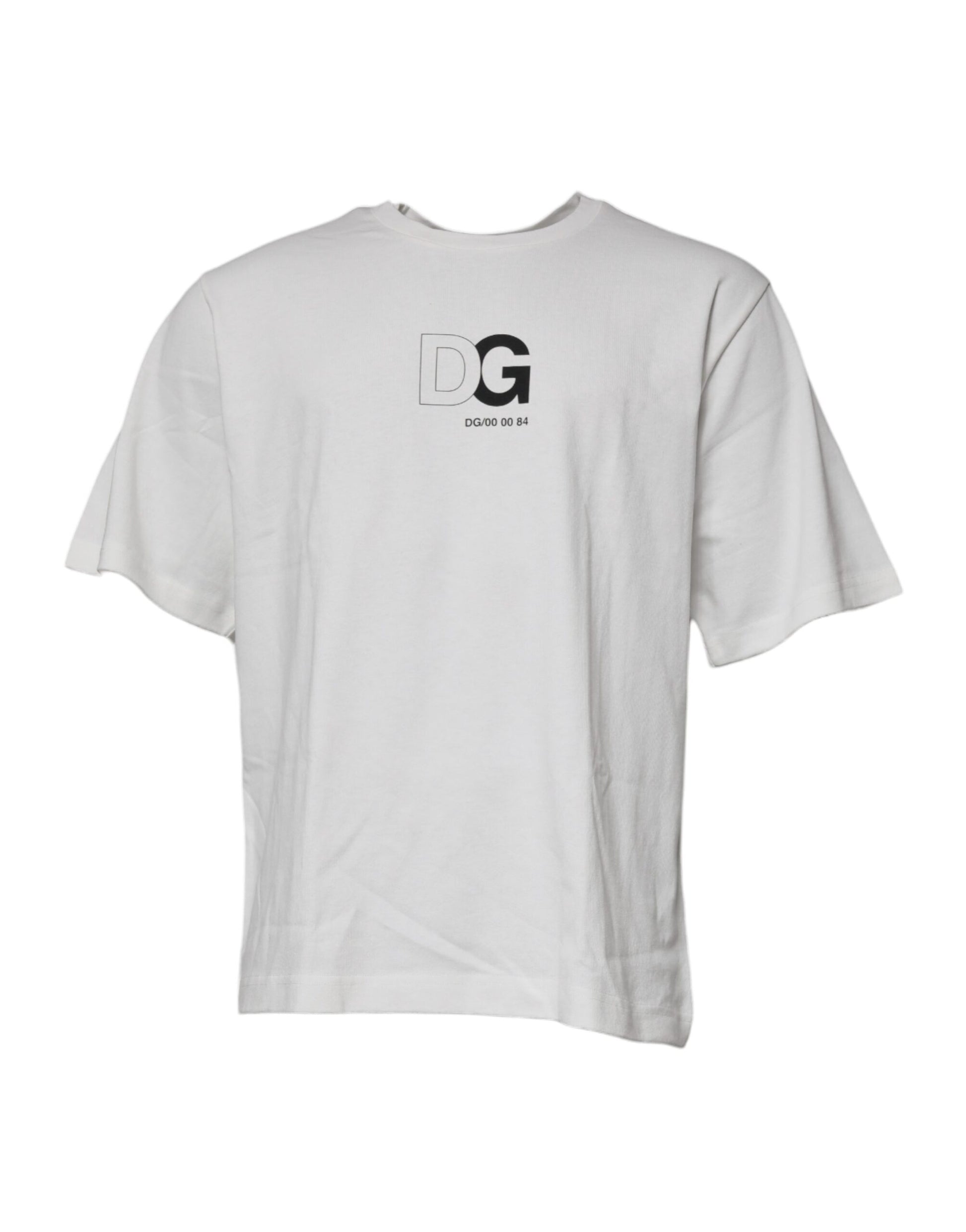 T-shirt Dolce & Gabbana blanc col rond manches courtes logo DG