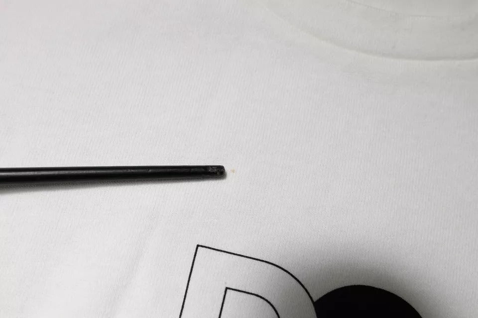 T-shirt Dolce & Gabbana blanc col rond manches courtes logo DG