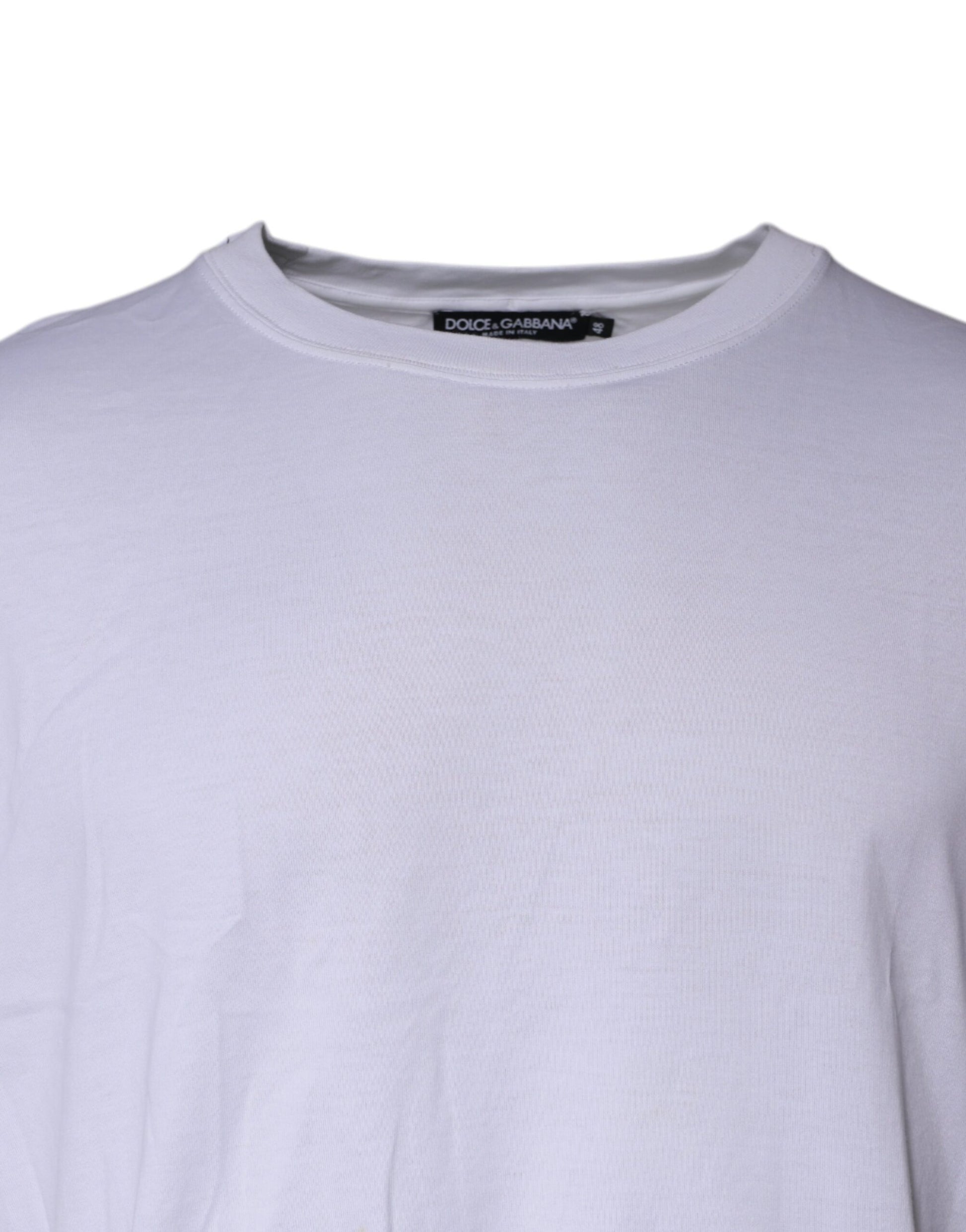 T-shirt Dolce & Gabbana en coton blanc à col rond et manches courtes