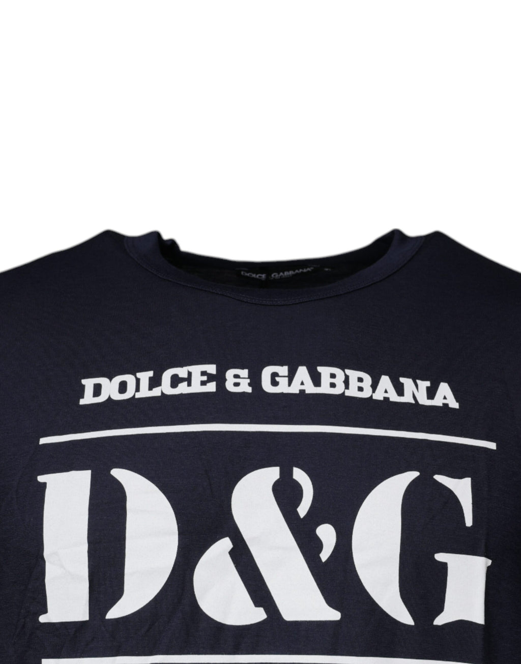 T-shirt à col rond en coton bleu Dolce & Gabbana D&G King Of Love