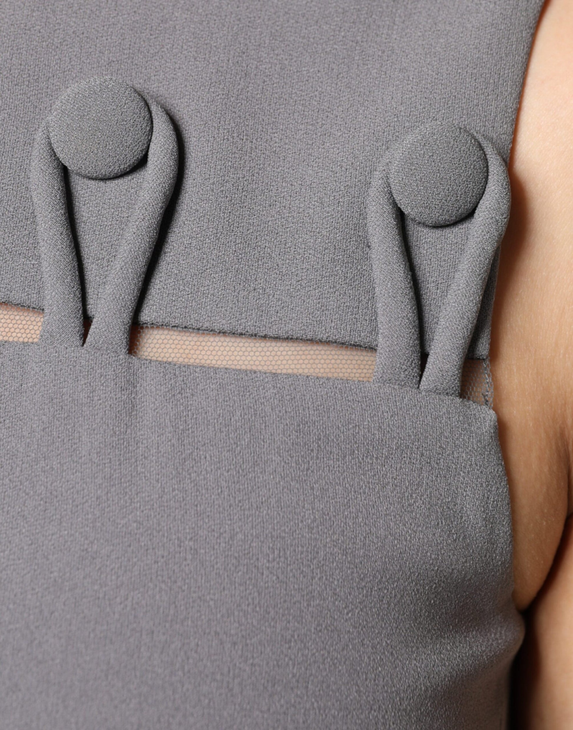 Robe mini sans manches coupe évasée à col rond Emporio Armani grise