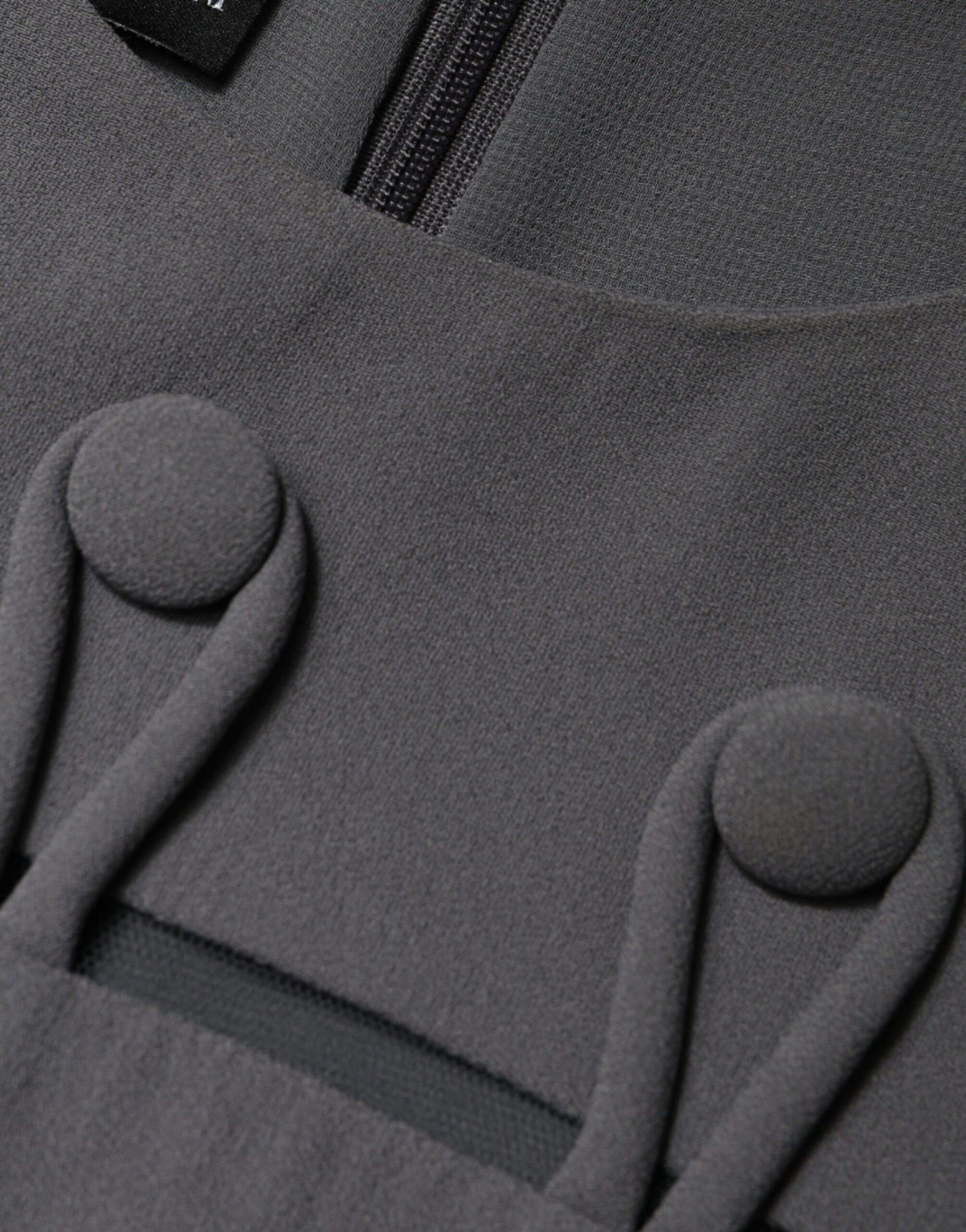 Robe mini sans manches coupe évasée à col rond Emporio Armani grise