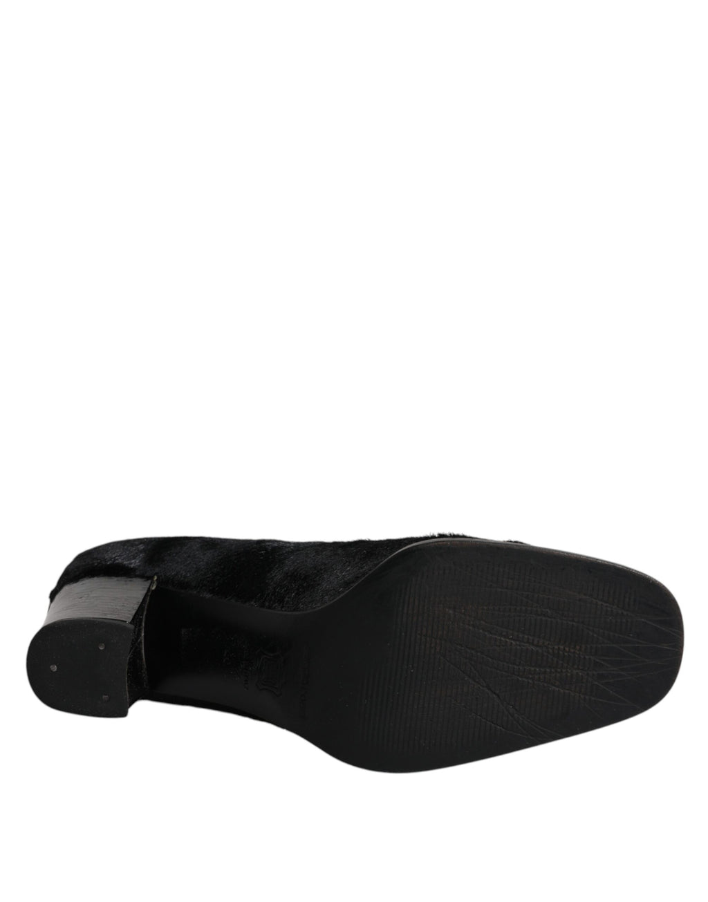 Chaussures escarpins à talons blocs en cuir noir Dolce & Gabbana