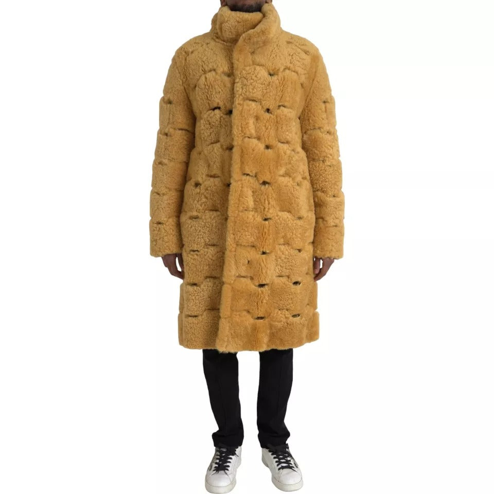 Veste longue en laine Teddy jaune Bottega Veneta
