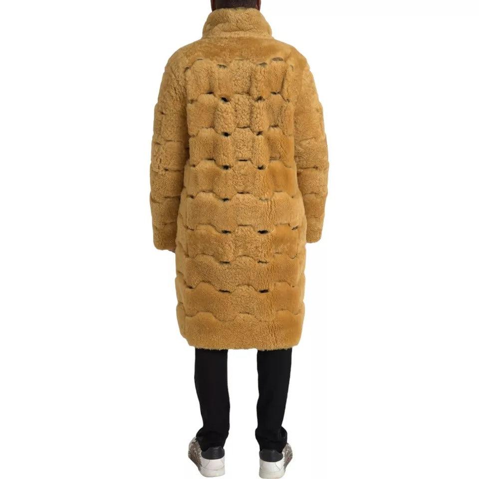 Veste longue en laine Teddy jaune Bottega Veneta