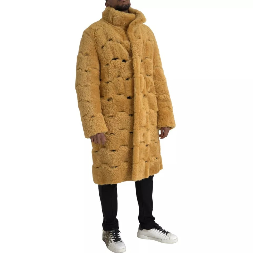 Veste longue en laine Teddy jaune Bottega Veneta