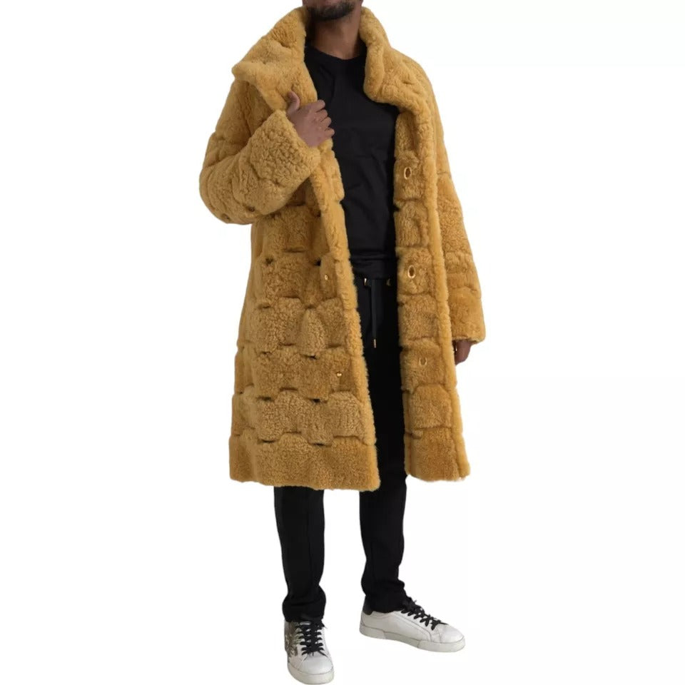 Veste longue en laine Teddy jaune Bottega Veneta