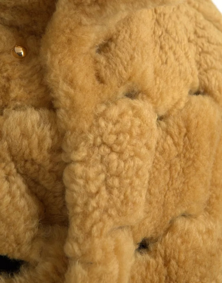 Veste longue en laine Teddy jaune Bottega Veneta