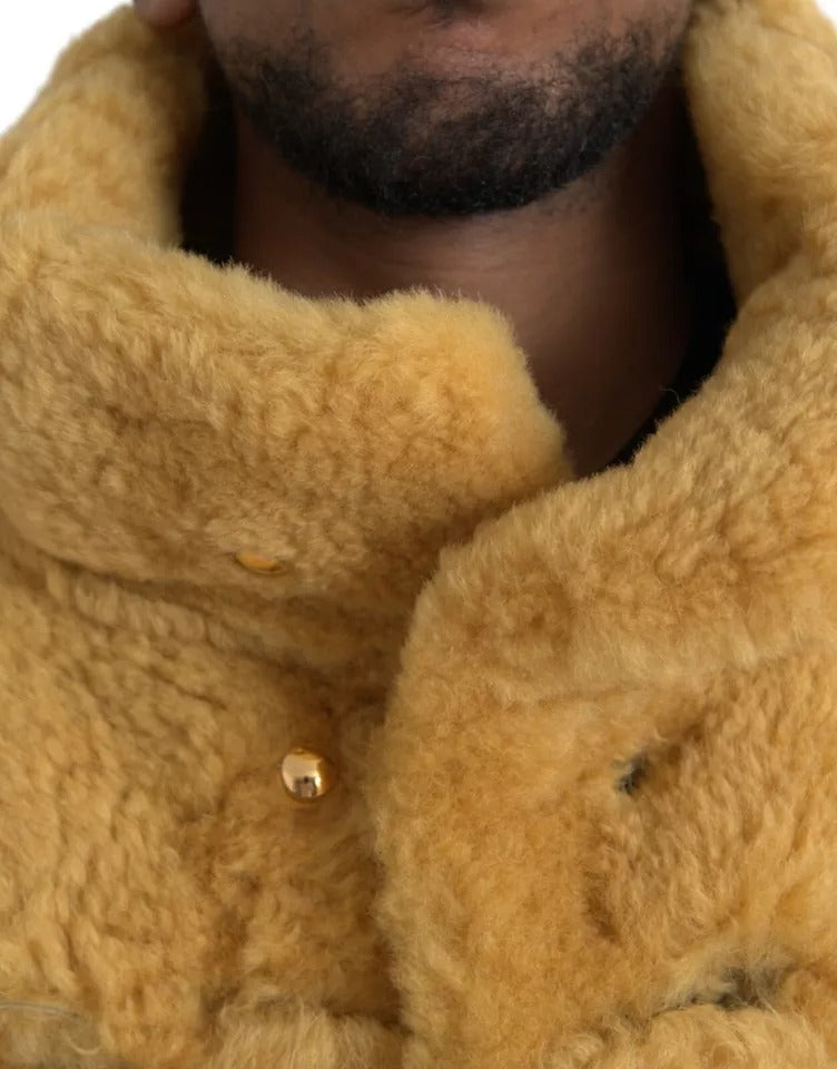 Veste longue en laine Teddy jaune Bottega Veneta