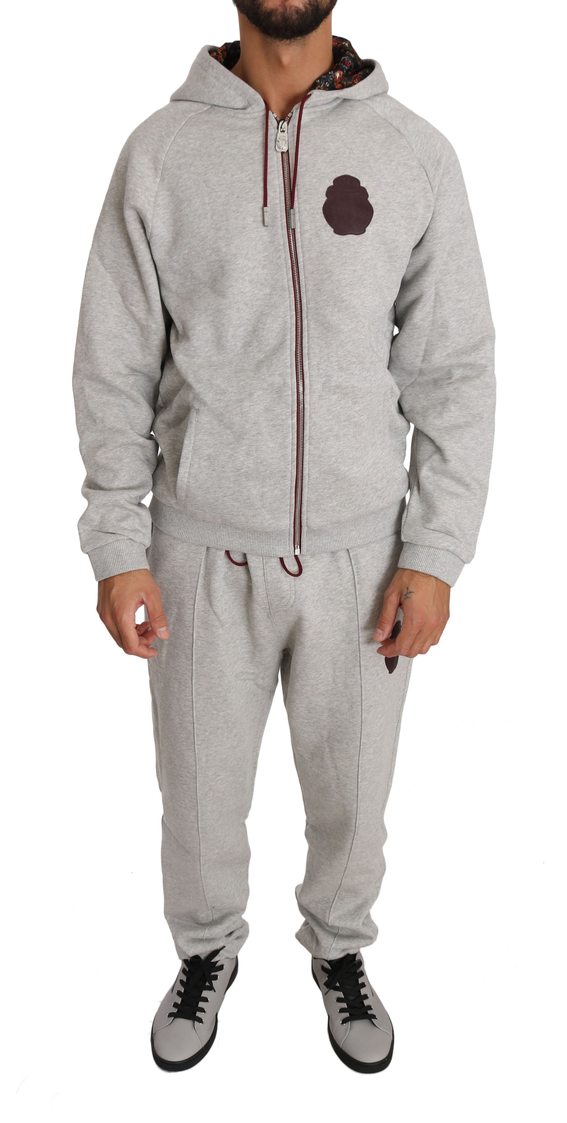 Billionaire Italian Couture – Grauer Trainingsanzug aus Baumwollpullover und -hose