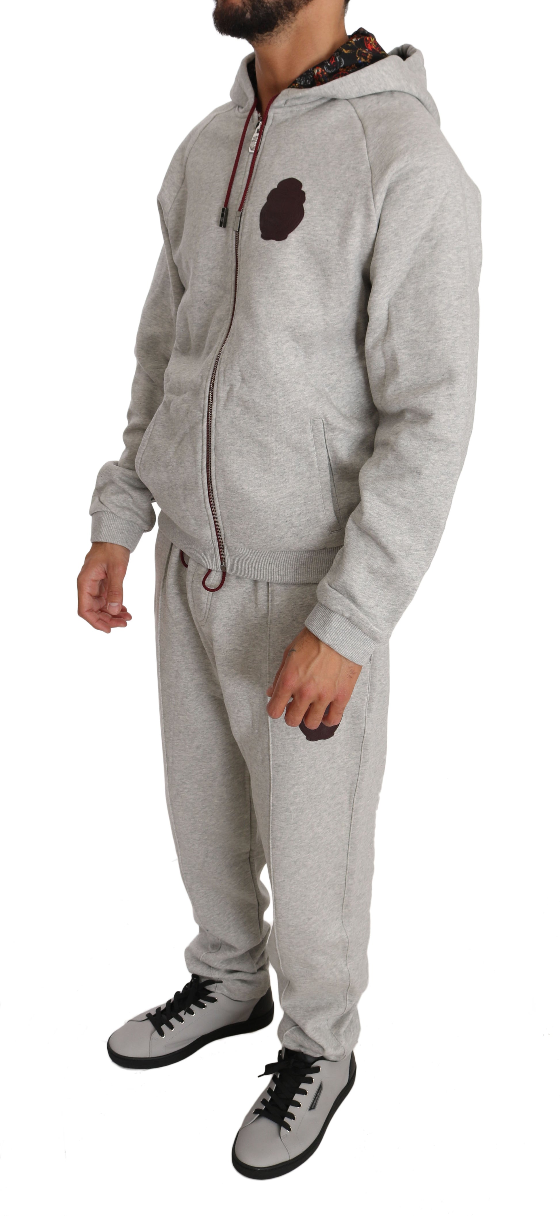 Billionaire Italian Couture – Grauer Trainingsanzug aus Baumwollpullover und -hose