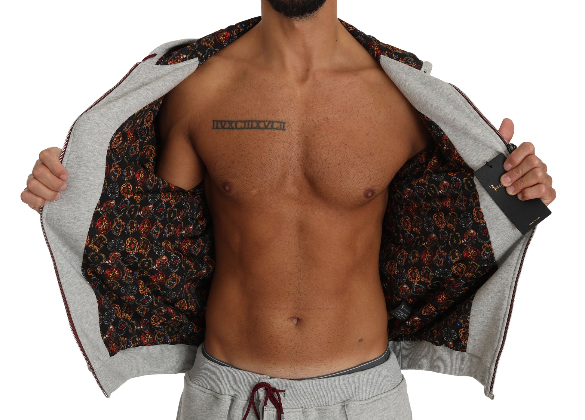 Billionaire Italian Couture – Grauer Trainingsanzug aus Baumwollpullover und -hose