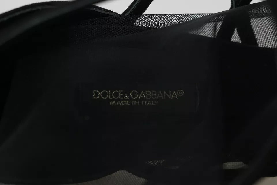 Chaussures Chaussettes Bottines Stilettos en Daim Noir Dolce & Gabbana