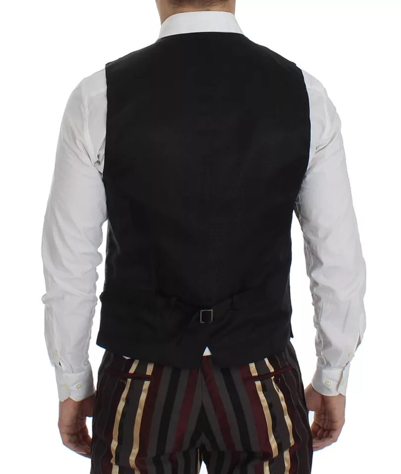 Costume gilet slim 3 pièces Dolce & Gabbana rayé multicolore défilé