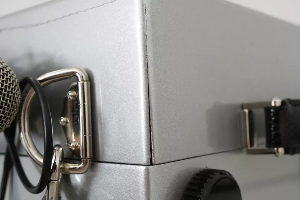 Sac en bois fait main Dolce & Gabbana Silver Retro Radio Boombox Édition Limitée