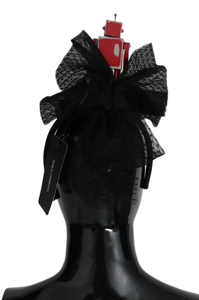 Dolce &amp; Gabbana Rot Schwarz Roboter Klar Kristall Stirnband Tiara Diadem