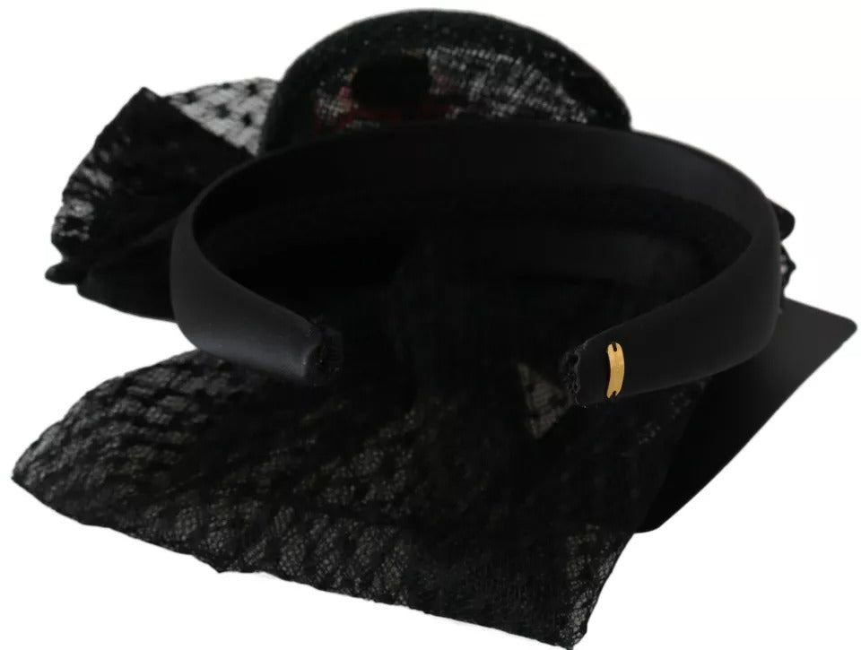 Dolce &amp; Gabbana Rot Schwarz Roboter Klar Kristall Stirnband Tiara Diadem