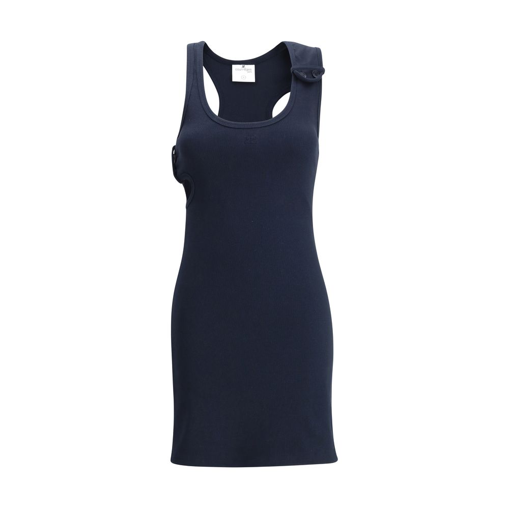 Courrèges – Geripptes Midikleid im Stil der 90er