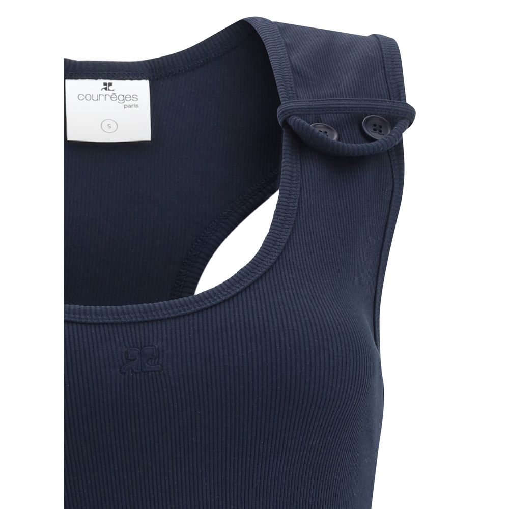 Courrèges – Geripptes Midikleid im Stil der 90er