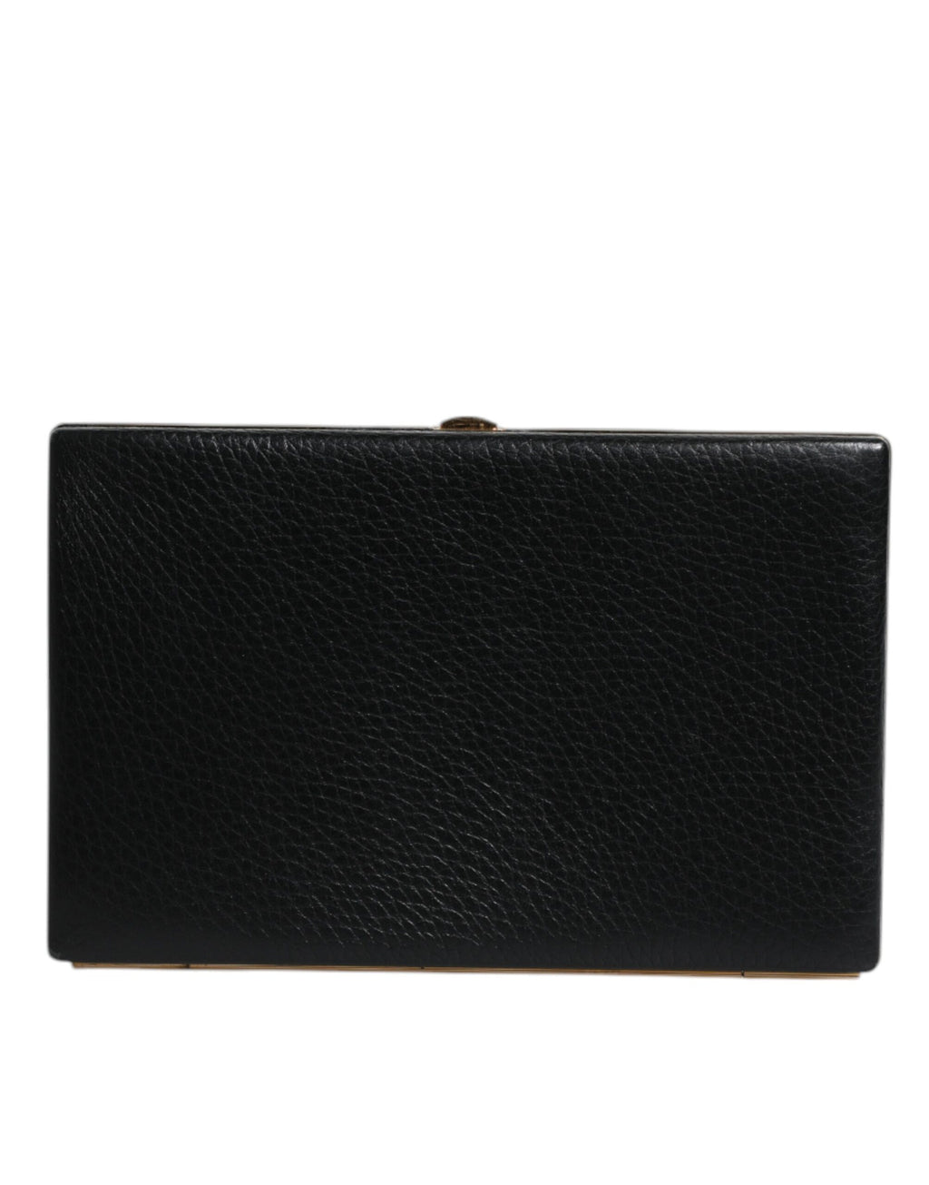 Sac de soirée Dolce & Gabbana en cuir noir avec pochette à cadre doré