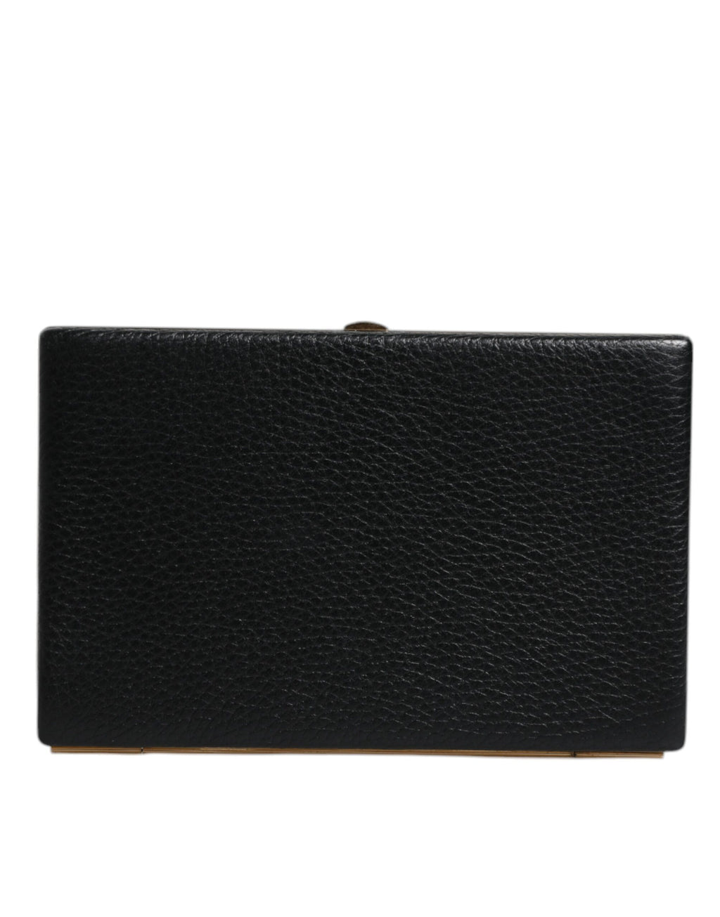 Sac de soirée Dolce & Gabbana en cuir noir avec pochette à cadre doré