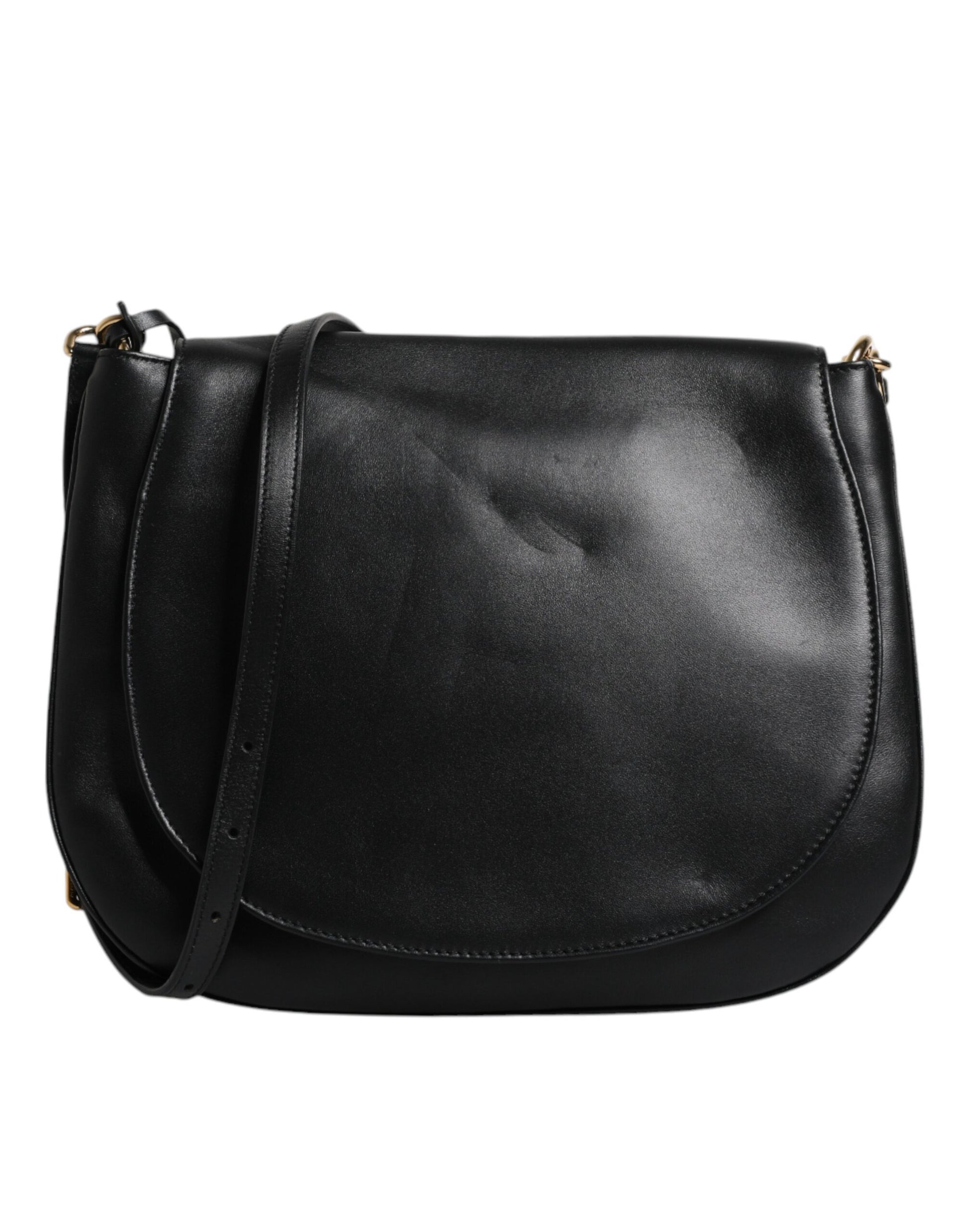 Sac bandoulière Dolce & Gabbana en cuir noir avec rabat