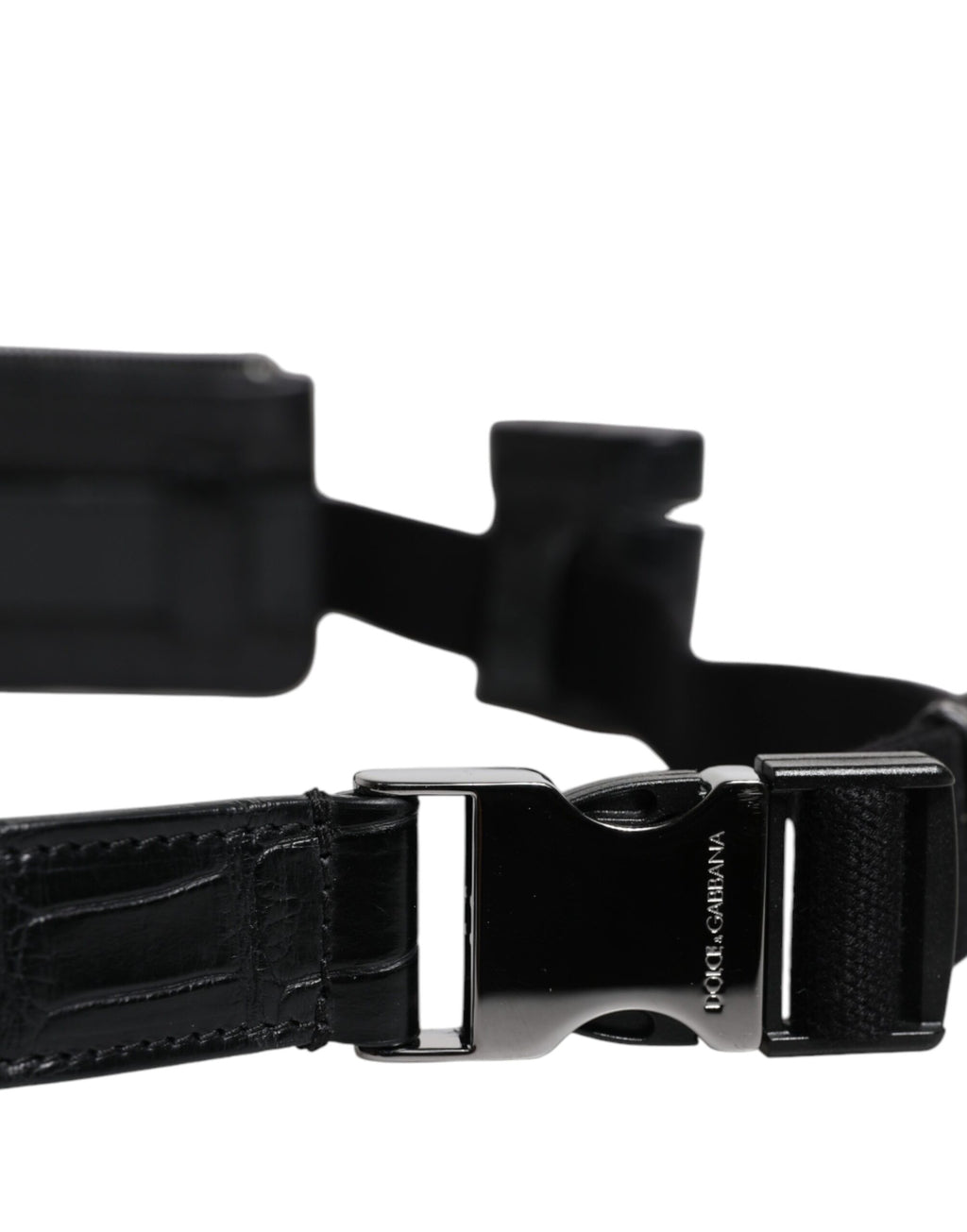 Dolce & Gabbana Étui AirPods Portefeuille en Cuir d'Alligator Noir