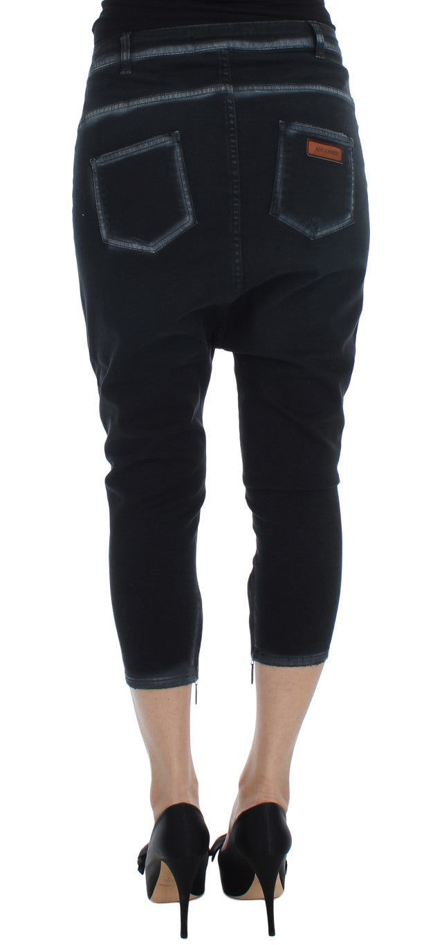 Cavalli – Blaue Baggy-Relax-Jeans aus Baumwollstretch