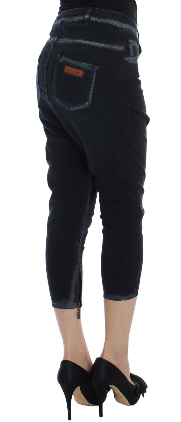 Cavalli – Blaue Baggy-Relax-Jeans aus Baumwollstretch