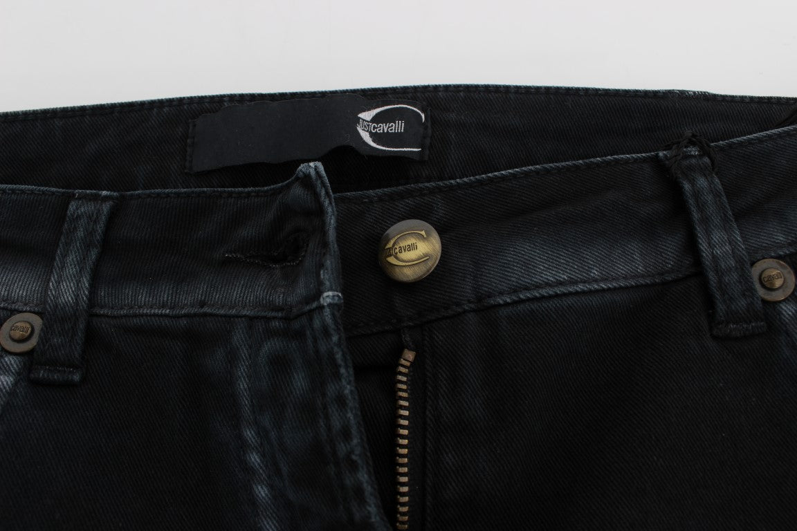 Cavalli – Blaue Baggy-Relax-Jeans aus Baumwollstretch