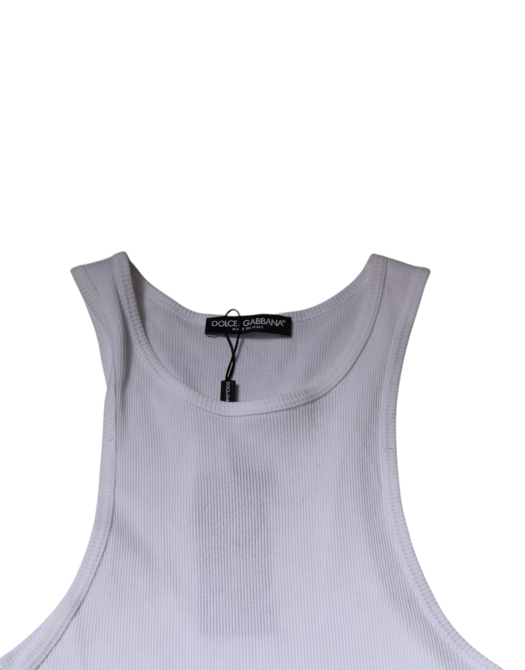 Débardeur Dolce & Gabbana en coton blanc sans manches à col rond