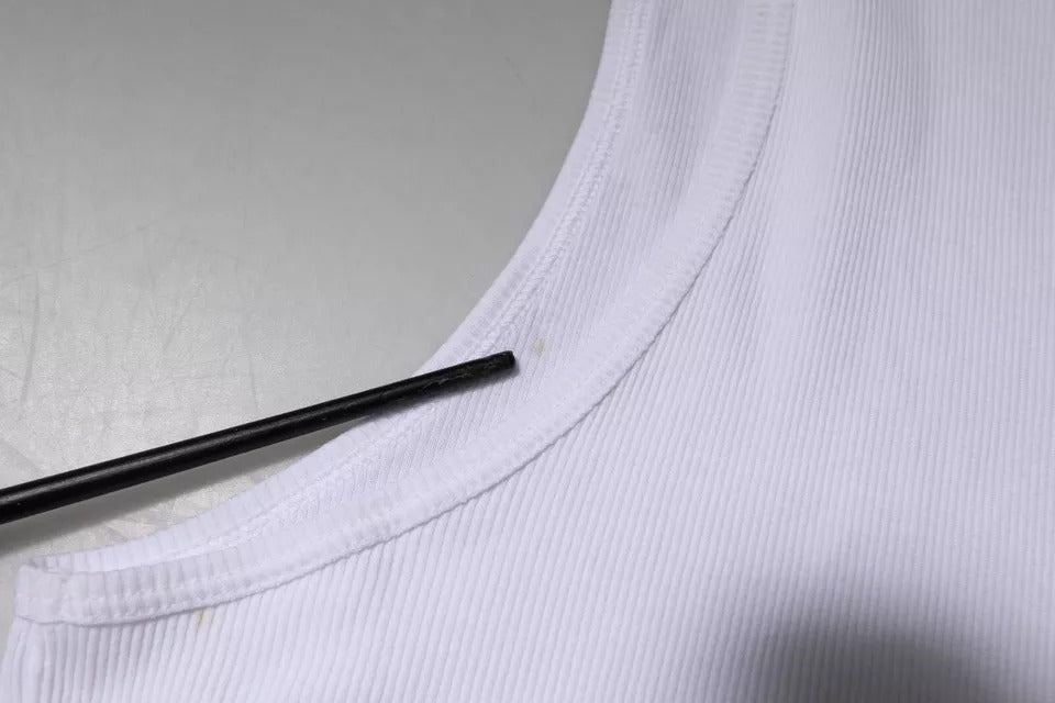 Débardeur Dolce & Gabbana en coton blanc sans manches à col rond