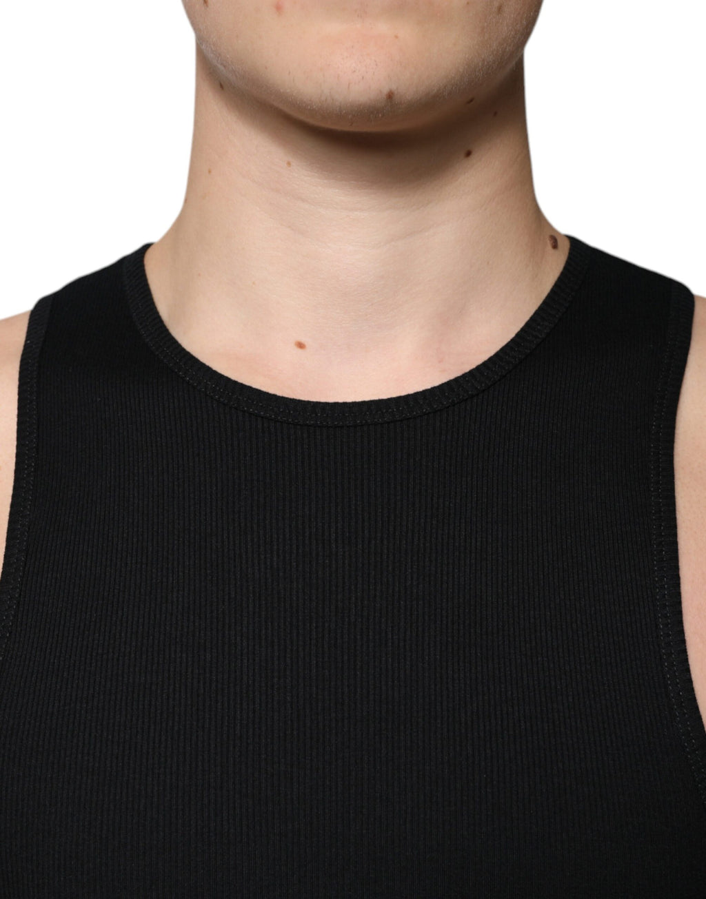 Débardeur Dolce & Gabbana en coton noir, sans manches, à col rond
