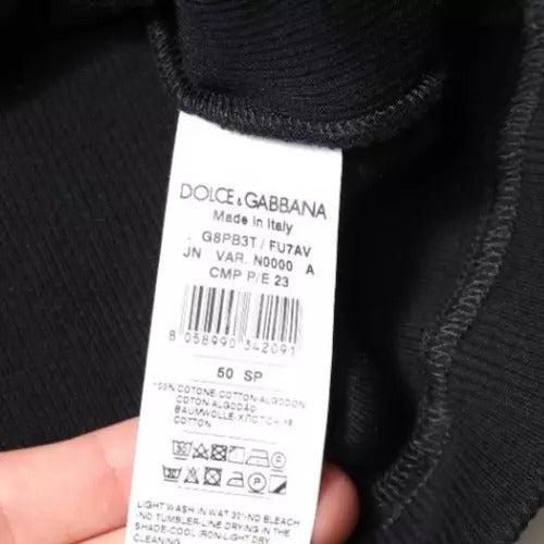 Débardeur Dolce & Gabbana en coton noir, sans manches, à col rond