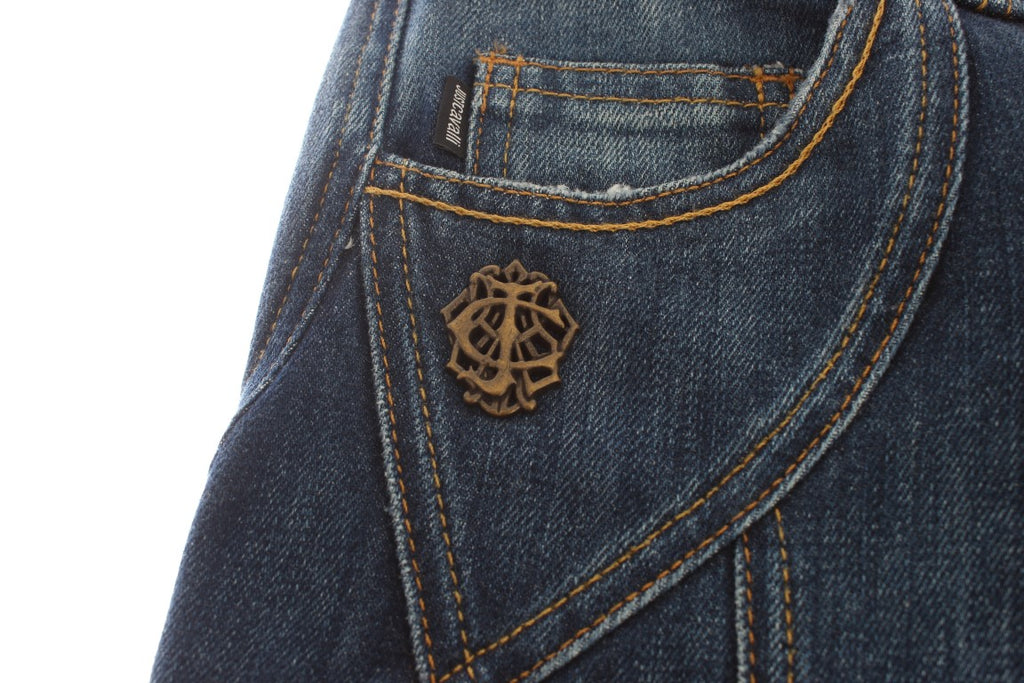 Cavalli – Blaue Stretch-Jeans aus Baumwolle mit niedriger Taille