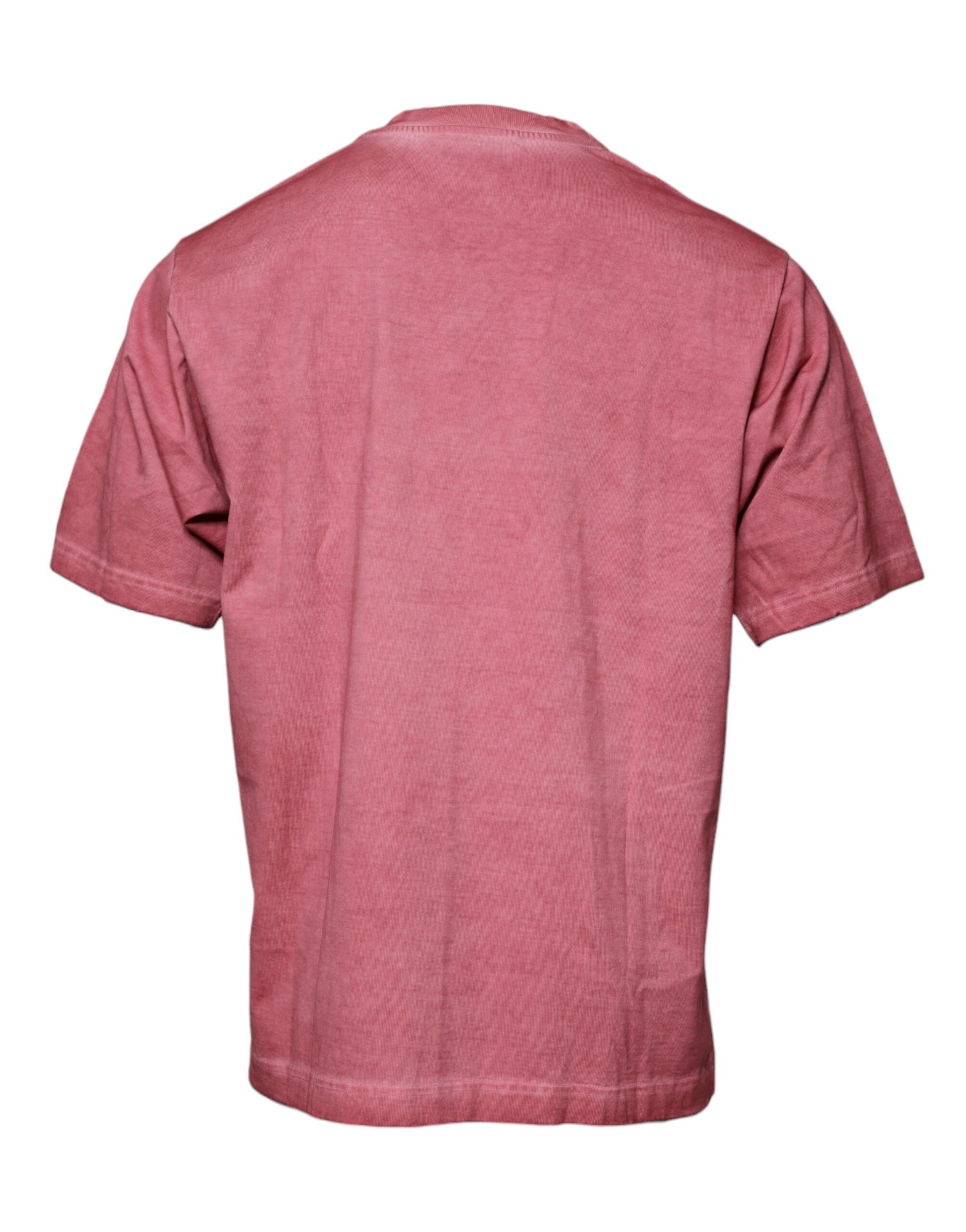 T-shirt en coton à col ras du cou et imprimé logo rose Dolce & Gabbana