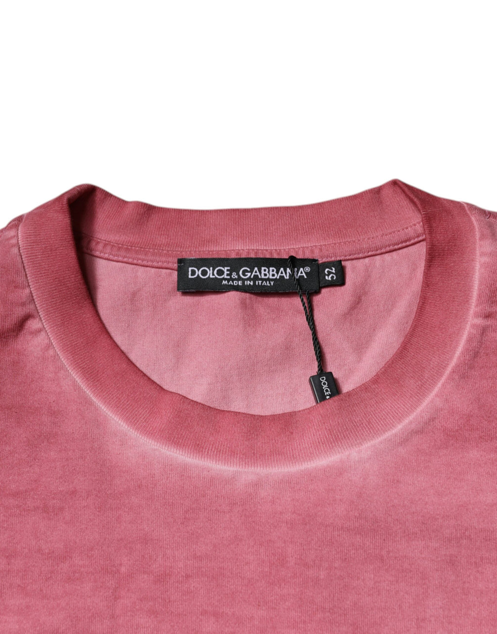 T-shirt en coton à col ras du cou et imprimé logo rose Dolce & Gabbana