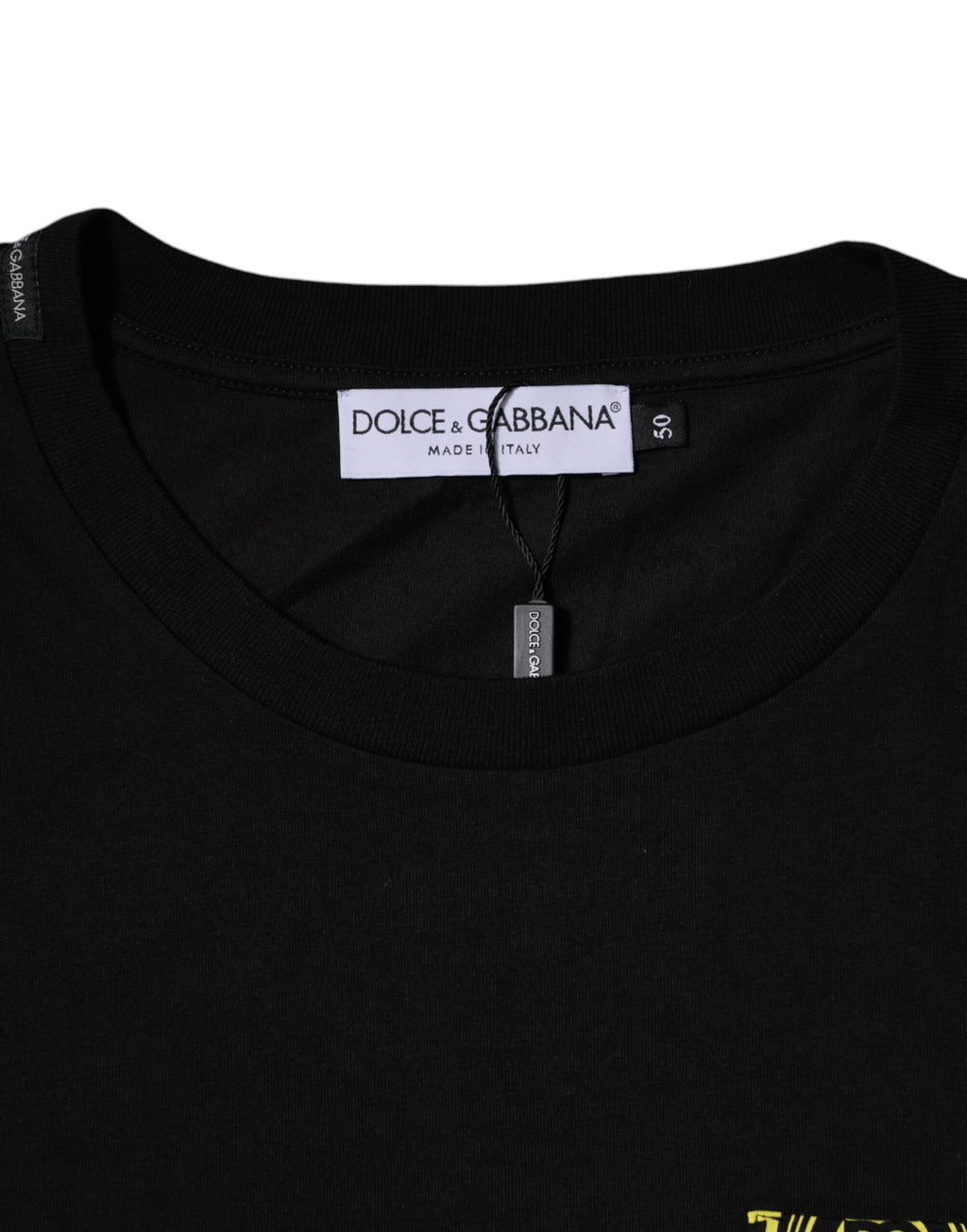 T-shirt Dolce & Gabbana noir en coton à manches courtes avec logo imprimé