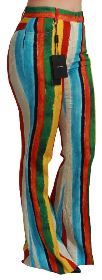 Pantalon évasé Dolce & Gabbana Multicolore Riga Pittorica