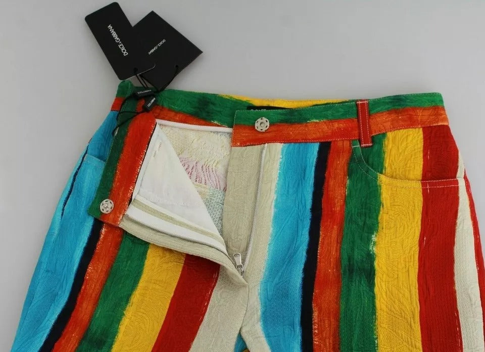 Pantalon évasé Dolce & Gabbana Multicolore Riga Pittorica