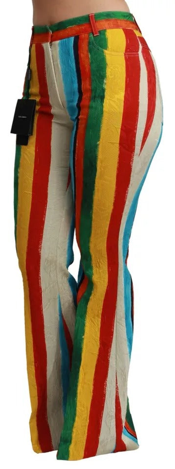 Pantalon évasé Dolce & Gabbana Multicolore Riga Pittorica