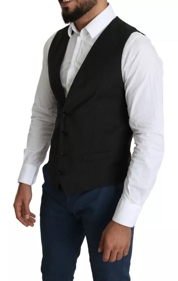 Dolce & Gabbana Gilet de costume formel pour homme Noir