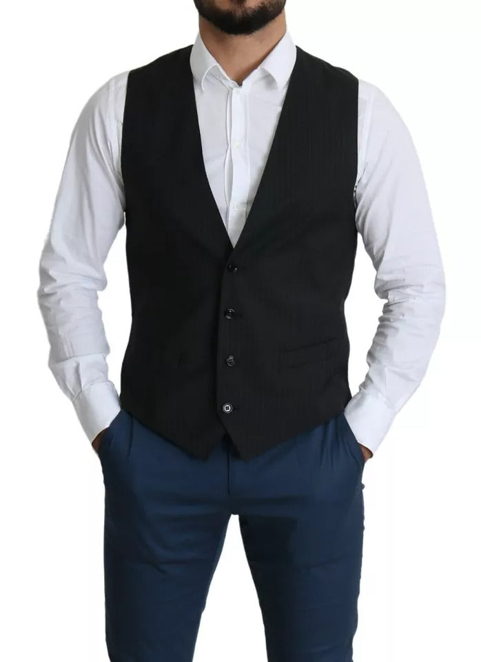 Dolce & Gabbana Gilet de costume formel pour homme Noir