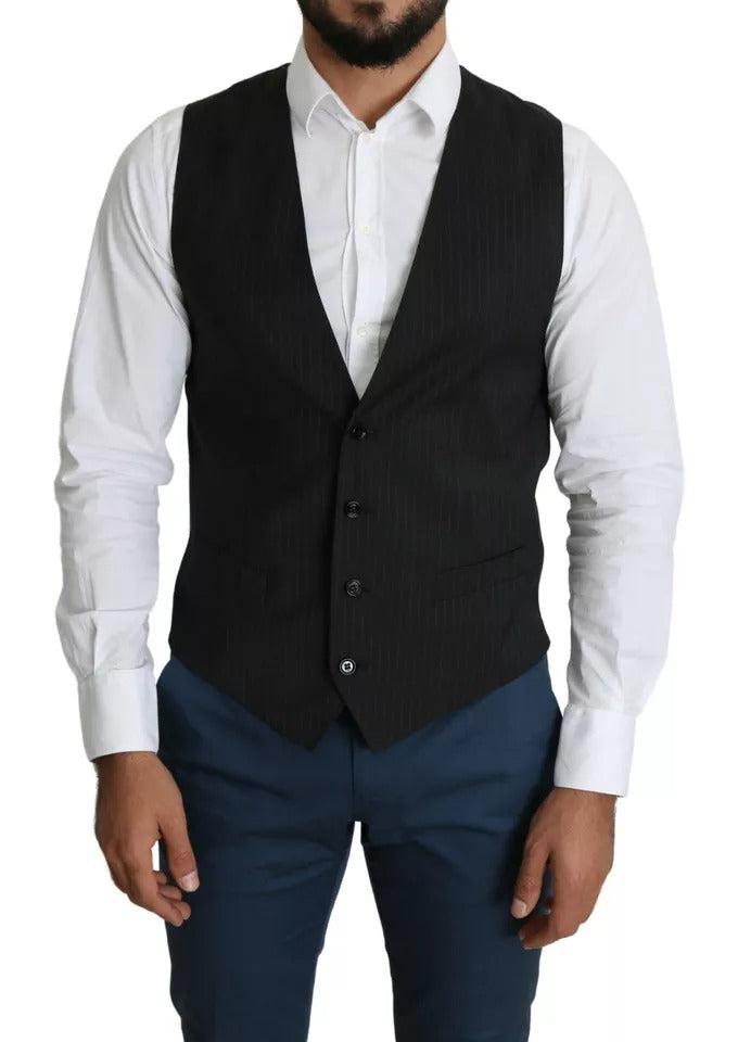 Dolce & Gabbana Gilet de costume formel pour homme Noir
